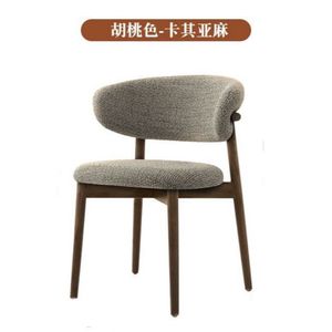 Chaise de salle à manger moderne en bois massif, rembourrée en tissu capitonné, pour salon ou hôtel - Product Image 3