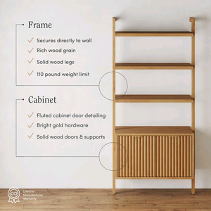 Combohome Librería Estantes de exhibición Escalera Librería Sala de estar Librerías Estante de libros Estantes de madera Muebles de biblioteca para el hogar - Product Image 4