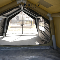 Tente de camping gonflable 8+8 Air Column à ouverture rapide et automatique, imperméable, 2 chambres en coton avec porte moustiquaire pour voyages en famille