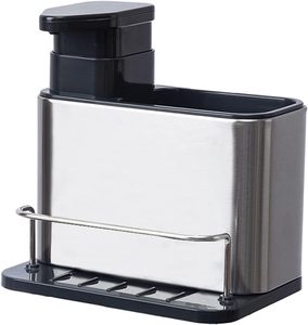 Support égouttoir 3-en-1 pour éponges et ustensiles de cuisine avec distributeur de savon - Product Image 1