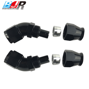 Raccords femelles BJR haute performance en aluminium AN6 AN8 AN10 à 45 degrés, extrémités <span class=keywords><strong>de</strong></span> <span class=keywords><strong>tuyau</strong></span> PTFE à débit total pour pièces automobiles - Product Image 3