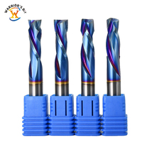 Warrior's 3/8 Nano Blue Coating 2 Flûtes Compression Bits Up/Down CNC Fraisage Bois Support OEM Personnalisé