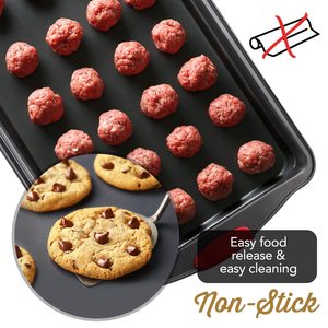 Molde Rectangular Antiadherente para Hornear, <span class=keywords><strong>Bandeja</strong></span> de Acero al Carbono para Hornear Galletas, Tartas, Pizza, Asados, Muffins y Pan - Product Image 4