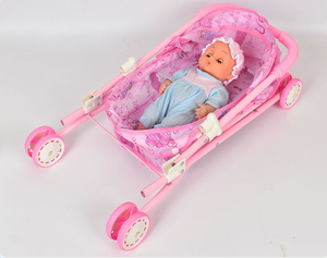 Passeggino per <span class=keywords><strong>Bambole</strong></span> Piccolo in Plastica <span class=keywords><strong>Rosa</strong></span> con Ruote Gonfiabili Giocattoli Educativi di Simulazione per Bambine Numero di Modello Modellazione - Product Image 2