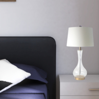 Lampe de chevet moderne et simple en fer, style contemporain, décoration artistique d'intérieur pour enfants, verre transparent, ampoule E27