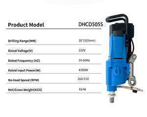 HILYIN DHCD505S Perceuse à carotte diamantée à deux vitesses 505 mm avec affichage électronique, outil de perçage du béton à grande ouverture - Product Image 3