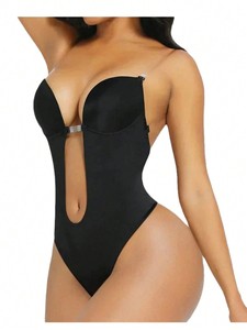 <span class=keywords><strong>Taglie</strong></span> <span class=keywords><strong>forti</strong></span> ShapeWear profondo V cinturino invisibile cinturino reggiseno tuta modellante - Product Image 3