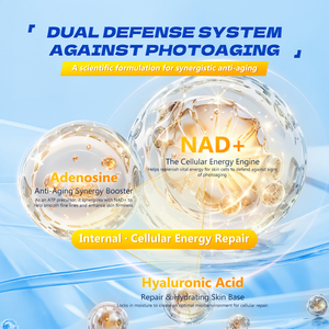 ครีมกันแดด OEM สูตรปกป้องผิวจากรังสียูวียาวนาน เสริมสร้างเกราะป้องกันผิว ฟื้นฟูความกระจ่างใส ด้วยสารสกัด NAD+ ขั้นสูง ลดเลือนริ้วรอย เหมาะสำหรับทุกสภาพผิว - Product Image 4