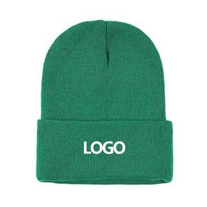 Wholesale Winter Warm <b>Knitted</b> <b>Beanie</b> Cap Custom Logo Embroidery 60 Colors Manufacturer's Blank Plain <b>Beanies</b> - Product Image 5