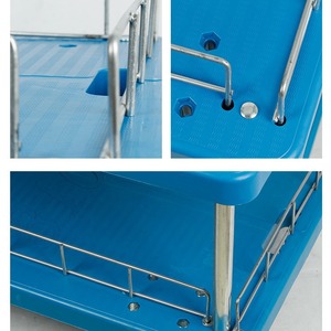 Best Selling Warehouse Double Side Plastic Flatbed Pullet Truck <b>Trolleys</b> - Product Image 3