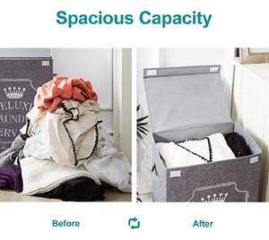 Housse de panier à linge pliable et imperméable <span class=keywords><strong>Lesort</strong></span> KD03-1093 en polyester 600D avec poignées en métal pour chambre, salle de bain, dortoir universitaire - Product Image 4