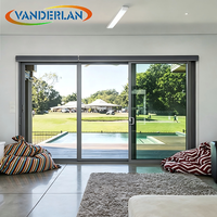 Portes coulissantes en aluminium au design moderne, porte coulissante de patio, porte coulissante personnalisée pour maison, double vitrage trempé