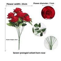 Künstliche Geprägte Seidenrosen Hybrid Kunstblumen Klassischer Stil für Außenbereich Wohnzimmer Hochzeitsdekoration; Fabrik-Großhandel
