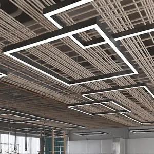 Büro leuchte moderne Kronleuchter Pendel leuchte rechteckige kunden spezifische quadratische LED lineare Licht 1,2 m 2,4 m Rechteck Decken leuchte