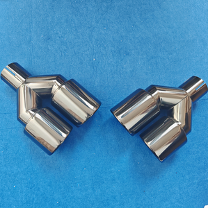 Embout d'échappement en acier inoxydable noir titane de 3,5 pouces, forme en Y, double tuyau, bord roulé incliné, embout de silencieux universel de performance - Product Image 5