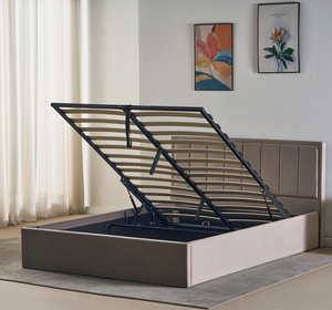 Letto Matrimoniale King Size Moderno di Lusso in Pelle per Villa/Appartamento, con Struttura in Legno e Rivestimento Imbottito, per Camera da Letto Adulti - Product Image 3