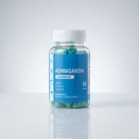 Gummies d'extrait de racine d'Ashwagandha OEM ODM, saveur baies mélangées, 60 gummies, pour apaiser l'humeur et soulager le stress, complément alimentaire personnalisé sous marque privée