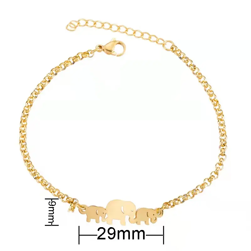 Niedlicher Charme Elefanten armband Freundschaft armband Geschenk armbänder für Frauen/Mädchen/Kinder Gold Farbe Edelstahl Schmuck