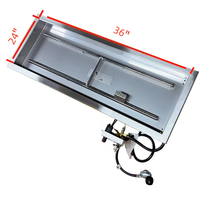 Ensemble rectangulaire 36*24'' pour foyer extérieur en acier inoxydable, flamme à combustion rapide, pièces de chauffage pour foyer domestique