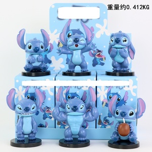 6 Styles Figurines Boîte Mystère Thème Été Japonais Mignonnes Créatures Bleues en PVC Échelle 1/48 Décoration <span class=keywords><strong>Maison</strong></span> Faible MOQ Lot de 5 Livraison Rapide - Product Image 5