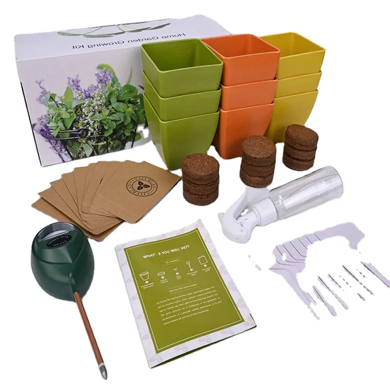 Crie seu próprio conjunto de plantas biodegradáveis para vasos de ervas, por atacado, para ambientes internos e externos