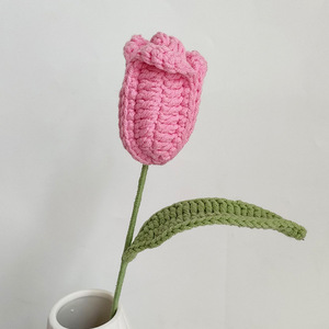 Tulipán inmortal DIY tejido a mano ganchillo lana <span class=keywords><strong>ramo</strong></span> de flores simulación <span class=keywords><strong>tulipanes</strong></span> regalos de vacaciones <span class=keywords><strong>ramo</strong></span> de flores artificiales - Product Image 6