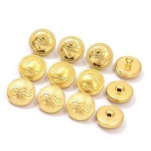 Gold Metal Shank <b>Buttons</b> with Embossed Anchor and Wave Design Round Classic Uniform <b>Buttons</b> Nickel-Free - Product Image 3