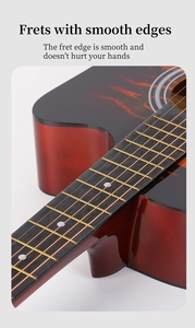 Chitarra Acustica da 40 Pollici di Alta Qualità in Okume e Tiglio con 6 Corde in Rame e Design Leopardato per Principianti Adulti e Bambini - Product Image 3