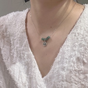 Fu Women's Necklace Green Jade Pendant Clavicle Chain Gift Jewelry XL-113 - Product Image 4