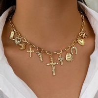 26 Colliers pendentifs pour femmes, bijoux de superposition style western pour usage quotidien, avec motifs tête de cheval, bottes de cowboy et chaînes en forme de cœur