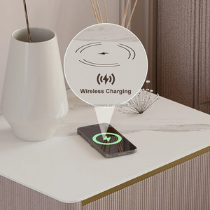 <span class=keywords><strong>Comodino</strong></span> minimalista a parete con caricatore Wireless per camera da letto salvaspazio per mobili per la casa - Product Image 6
