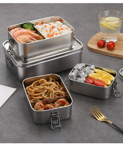 Lonchera de Acero Inoxidable – con Cierres de Seguridad, 2/3 Compartimentos, Hermética – Contenedor de Almacenamiento de Alimentos para el Trabajo, la Escuela, Viajes – Libre de BPA - Product Image 6