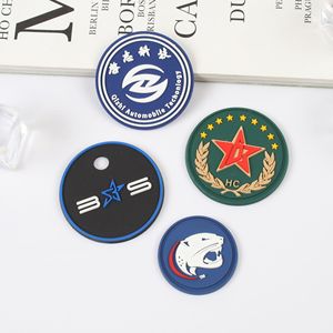 Sous-verres personnalisés avec logo, en PVC, imperméables, antidérapants, écologiques, avec étiquette <span class=keywords><strong>adhésive</strong></span>, étiquette en silicone personnalisée, tapis de tasse pour voiture - Product Image 4