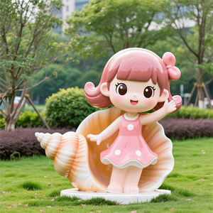 Statue géante D153 en forme <span class=keywords><strong>de</strong></span> coquille <span class=keywords><strong>de</strong></span> conque, figurine <span class=keywords><strong>de</strong></span> dessin animé mignonne pour fille, sculpture personnalisée <span class=keywords><strong>de</strong></span> grande taille pour la décoration <span class=keywords><strong>de</strong></span> paysages <span class=keywords><strong>de</strong></span> parcs et <span class=keywords><strong>de</strong></span> pelouses en bord <span class=keywords><strong>de</strong></span> <span class=keywords><strong>mer</strong></span> - Product Image 1
