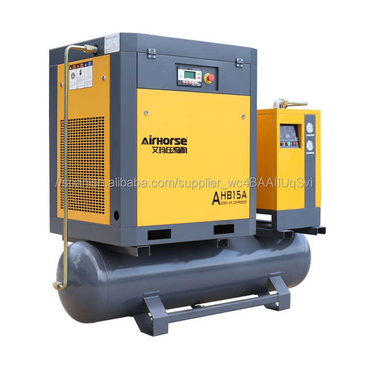 Compresor de tornillo de integración inteligente 11kw,15hp con tanque y secador