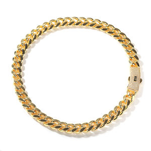 UWIN Cadena Cubana Hip Hop <span class=keywords><strong>de</strong></span> Acero Inoxidable Estilo Mónaco 8mm 10mm 12mm 14mm con Cierre Iced Out, Collar Grueso Chapado en <span class=keywords><strong>Oro</strong></span> Miami <span class=keywords><strong>para</strong></span> <span class=keywords><strong>Hombre</strong></span> - Product Image 3