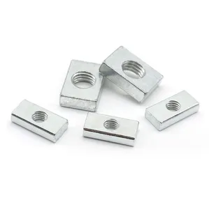 OEM Custom zinco placcato in acciaio al carbonio dadi quadrati rettangolari rettangolari con dado a fessura a T per 10 Slot profilo in alluminio
