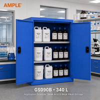 Armadio di Sicurezza in Acciaio a Doppia Porta Blu da 340L (90 Galloni) per Stoccaggio di Prodotti Chimici Corrosivi, per Scuole, Ospedali, Approvvigionamento B2B