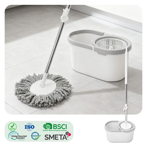 Spin <strong>Mop</strong> and Bucket Set with Dual Chamber Self-Wringing Microfiber <strong>Floor</strong> Bucket <strong>Floor</strong> <strong>Mop</strong> <strong>Cleaner</strong> for <strong>Floor</strong> Cleaning - Product Image 1