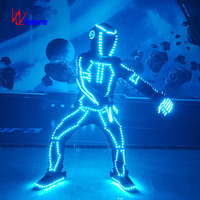 Costume de robot LED futuriste cyberpunk lumineux pour la scène de boîte de nuit, la danse, les festivals EDM, les événements et les spectacles