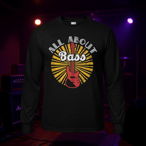 T-shirt à manches longues All About Bass Guitar pour musicien, groupe de rock - Product Image 3
