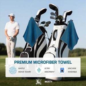 Toalla de golf magnética de doble capa personalizada, toalla de limpieza de microfibra tipo gofre para palos de golf, imán oculto para fijar a la bolsa y al carrito - Product Image 5
