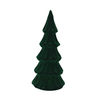 Décoration créative en verre floqué rouge vert gris soufflé à la main, décoration de table d'arbre de noël en verre LED