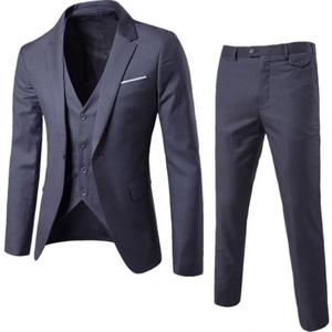 <span class=keywords><strong>Traje</strong></span> Formal <span class=keywords><strong>Gris</strong></span> <span class=keywords><strong>Claro</strong></span> y Negro de 3 Piezas, <span class=keywords><strong>Chaleco</strong></span> y Pantalones, Corte Entallado, Trajes de Hombre para Boda, Oficina, Negocios, Suministro de Fábrica - Product Image 4