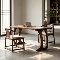 Nouvelle table à manger en bois massif chinois, table à thé en bois sur mesure, pieds courbés, meubles décoratifs traditionnels pour le salon