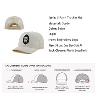 Casquette de baseball en suède de haute qualité, personnalisée avec logo brodé en relief 3D, 5 panneaux, fermeture snapback, maille, pour hommes