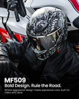 Helm Full Face ILM Dirt Bike ABS Bersertifikasi ECE, Dual Visor, Sistem Lepas Cepat, Warna Biru Crossing MF509