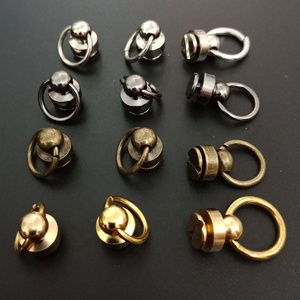 Rivetti in ottone massiccio borchie punte a bottone viti rivetto per unghie <span class=keywords><strong>con</strong></span> O-ring per artigianato in pelle fai da te - Product Image 2