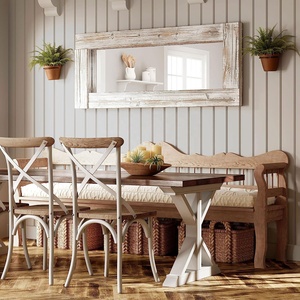 Bán buôn mộc mạc trang trí nội thất lớn hình chữ nhật mặc quần áo gương trang trại gỗ đóng khung đầy đủ cơ thể tầng thường vụ tường spiegel - Product Image 2