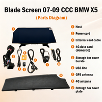 Pantalla de Navegación HD de 12.3'' con Diseño de Cuchilla para BMW X5/X6 2007-2009, Sistema CCC, Pantalla Táctil con Luz Azul, Funciones Originales del Vehículo